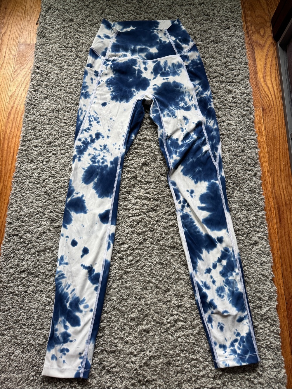 Women’s 1st Phorm Tie-Dye High-Waist Jeggings - Navy and White